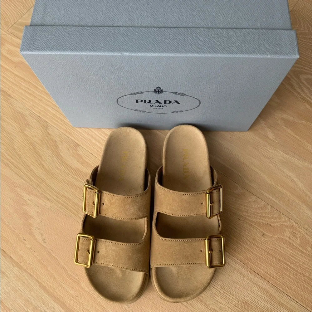 New Prada Double Strap Suede Sandals size 39 - Picture 15 of 15